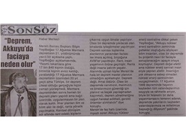 BASINDA BAROMUZ (Yeşilboğaz: "Devlet Depremde Mücbir Sebep Bahanesine Sığınamaz")