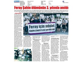 BASINDA BAROMUZ (Başkanımız Yeşilboğaz, Feray Şahin anma etkinliğine katıldı)