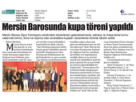 Mersin Barosunda kupa töreni yapıldı