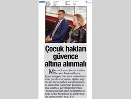 BASINDA BAROMUZ (Mersin Barosu Çocuk Hakları Merkezi Bşk. Av. Ruşen Ayşen Ayılgan'ın 'Dünya Çocuk Hakları Haftası' Basın Açıklaması)