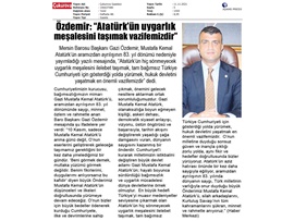 Başkanımız Av. Gazi Özdemir'in 10 Kasım Mesajı