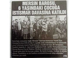 Mersin Barosu, 6 yaşındaki çocuğa istismar davasına katıldı