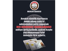 HES KODUNUZU AVUKAT KİMLİK KARTINIZA TANIMLAMANIZ GEREKMEKTEDİR