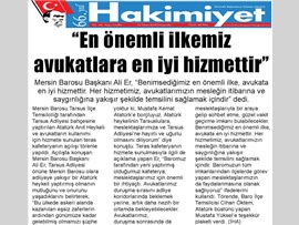BASINDA BAROMUZ (Mersin Barosu Tarsus Adliyesi'nde  Atatürk Büstü ve Kafeterya Açtı)