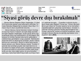 BASINDA BAROMUZ (Toroslar Belediye Başkanı Av. Atsız Afşın Yılmaz)
