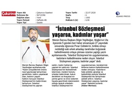 BASINDA BAROMUZ (Yeşilboğaz: "İstanbul Sözleşmesi'nin Uygulanmaması, Kadınların Katledilmesine Neden Oluyor")