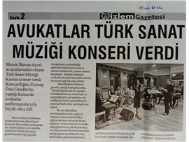 Mersin Barosu Avukatları Türk Sanat Müziği konseri verdi
