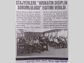 BASINDA BAROMUZ (Stajyer Avukatlara "2017-2018 1. Dönem Eğitim Programı") 21.10.2017