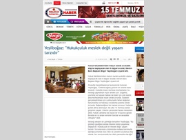 BASINDA BAROMUZ (Yeşilboğaz: "Hukukçuluk Meslek Değil, Yaşam Tarzıdır"