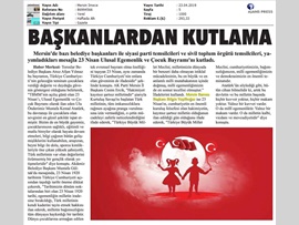 BASINDA BAROMUZ (23 Nisan Ulusal Egemenlik ve Çocuk Bayramı Mesajı)