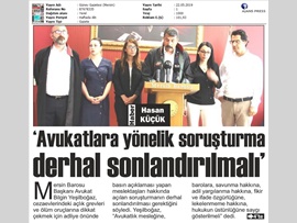 BASINDA BAROMUZ (19 Avukata Açılan Soruşturma ile İlgili Basın Açıklaması)