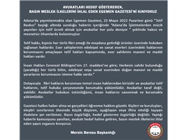 AVUKATLARI HEDEF GÖSTEREN EGEMEN GAZETESİ’Nİ KINIYORUZ