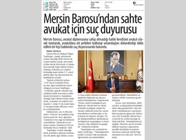 BASINDA BAROMUZ (Mersin Barosu'ndan Sahte Avukat İçin Suç Duyurusu)