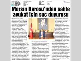 BASINDA BAROMUZ (Mersin Barosu'ndan Sahte Avukat İçin Suç Duyurusu)