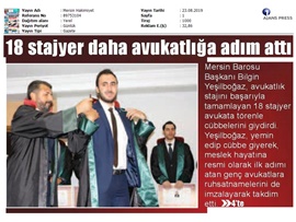 BASINDA BAROMUZ (Yeşilboğaz: "Avukatların Mücadeleleri Yasalarla Engellenmeye Çalışılıyor")