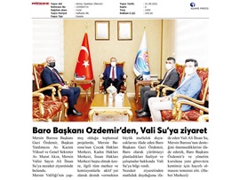 Başkanımız Özdemir'den, Vali Su'ya ziyaret