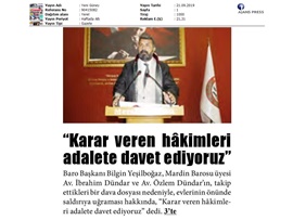 BASINDA BAROMUZ (Yeşilboğaz: "Karar Veren Hakimleri Adalete Davet Ediyoruz")