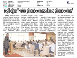 BASINDA BAROMUZ (Yeşilboğaz, "Hukuk Güvende Değilse, Kimse Güvende Değil")