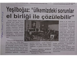 BASINDA BAROMUZ (Yeşilboğaz: "Ülkemizin Sorunlarını El Birliğiyle Çözebiliriz")