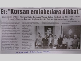 BASINDA BAROMUZ (Baro Başkanımız Av. Ali Er, Vatandaşları Korsan Emlakçılara Karşı Uyardı) 14.10.2017