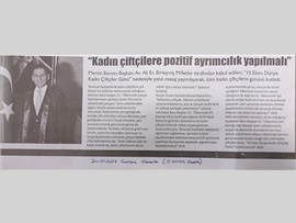 BASINDA BAROMUZ (Başkanımızın 'Dünya Kadın Çiftçiler Günü' Mesajı)