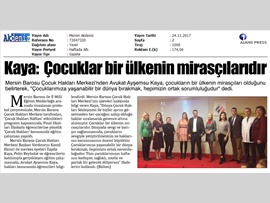 BASINDA BAROMUZ ('Çocuk Hakları Haftası’ etkinlikleri programı kapsamında, Mersin Final Okulları İlköğretim Okulu öğrencilerine yönelik ‘Çocuk Hakları’ konulu eğitim çalışmamız)