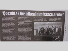 BASINDA BAROMUZ ('Çocuk Hakları Haftası’ etkinlikleri programı kapsamında, Mersin Final Okulları İlköğretim Okulu öğrencilerine yönelik ‘Çocuk Hakları’ konulu eğitim çalışmamız)