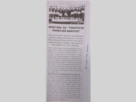 BASINDA BAROMUZ (Yemin Töreninde Konuşan Baro Başkanımız Av. Ali Er, "Türkiye'ye Örnek Bir Baroyuz" dedi.)