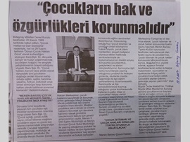 BASINDA BAROMUZ (Baro Başkanımız Av. Ali Er'in 20 Kasım Dünya Çocuk Hakları Günü Mesajı)