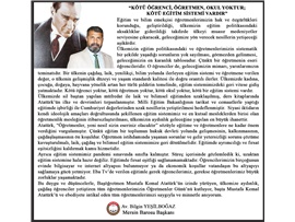 BAŞKANIMIZ YEŞİLBOĞAZ'DAN ÖĞRETMENLER GÜNÜ MESAJI