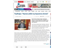 BASINDA BAROMUZ (Yeşilboğaz, "Hayvana şiddet suç kapsamına alınmalı)