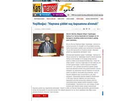 BASINDA BAROMUZ (Yeşilboğaz, "Hayvana şiddet suç kapsamına alınmalı)