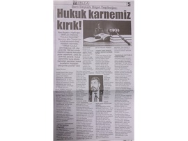 BASINDA BAROMUZ (Yeşilboğaz: "Hukuk karnemiz kırık")