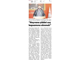 BASINDA BAROMUZ (Yeşilboğaz, "Hayvana şiddet suç kapsamına alınmalı)