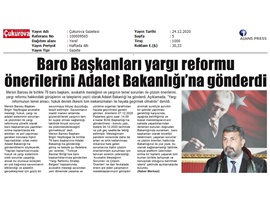 Baro başkanları "yargı reformu" önerilerini Adalet Bakanlığı'na gönderdi