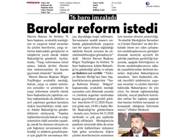 Baro başkanları "yargı reformu" önerilerini Adalet Bakanlığı'na gönderdi