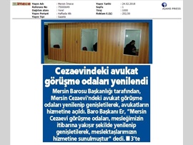 BASINDA BAROMUZ (Mersin Cezaevi'nde Avukat Görüşme Odaları Yenilendi)