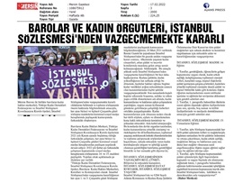 Barolar ve kadın örgütleri, İstanbul Sözleşmesi'nden vazgeçmemekte kararlı