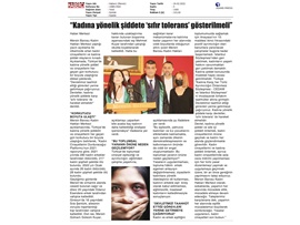 Kadına yönelik şiddete sıfır tolerans çağrısı
