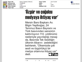 BASINDA BAROMUZ (Yeşilboğaz: "Türkiye, Gazeteciler İçin Dünyanın En Büyük Hapishanesi")