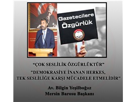 YEŞİLBOĞAZ:  "DEMOKRATİK ÜLKELERDE GAZETECİLİK SUÇ DEĞİLDİR"
