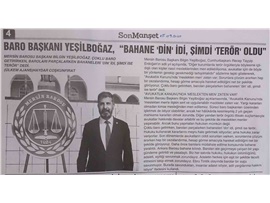BASINDA BAROMUZ (Başkanımızdan "Avukatların meslekten men" ifadelerine tepki)