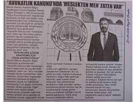 BASINDA BAROMUZ (Başkanımızdan "Avukatların meslekten men" ifadelerine tepki)