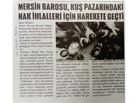 Mersin Barosu kuş pazarı için harekete geçti