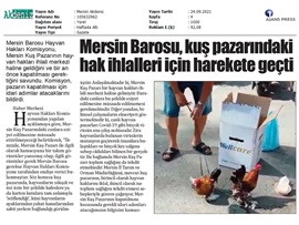 Mersin Barosu kuş pazarı için harekete geçti