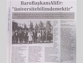 BASINDA BAROMUZ (Başkanımız Mersin Üniversitesi'nin 2017-2018 Eğitim-Öğretim Yılı Açılış Programına Katıldı)