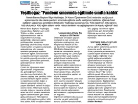 BASINDA BAROMUZ (Başkanımız Yeşilboğaz'dan Öğretmenler Günü mesajı)