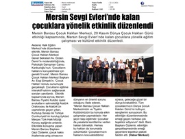 Mersin Sevgi Evlerinde kalan çocuklarına etkinlik düzenlendi