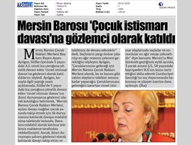 BASINDA BAROMUZ (Çocuk Hakları Merkezimiz, Çocuk İstismar Davasında Gözlemci Oldu)