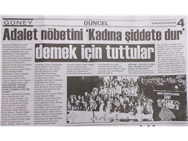 BASINDA BAROMUZ (Avukatlar Adalet Nöbetini Kadına Şiddete Dur Demek İçin Tuttu)